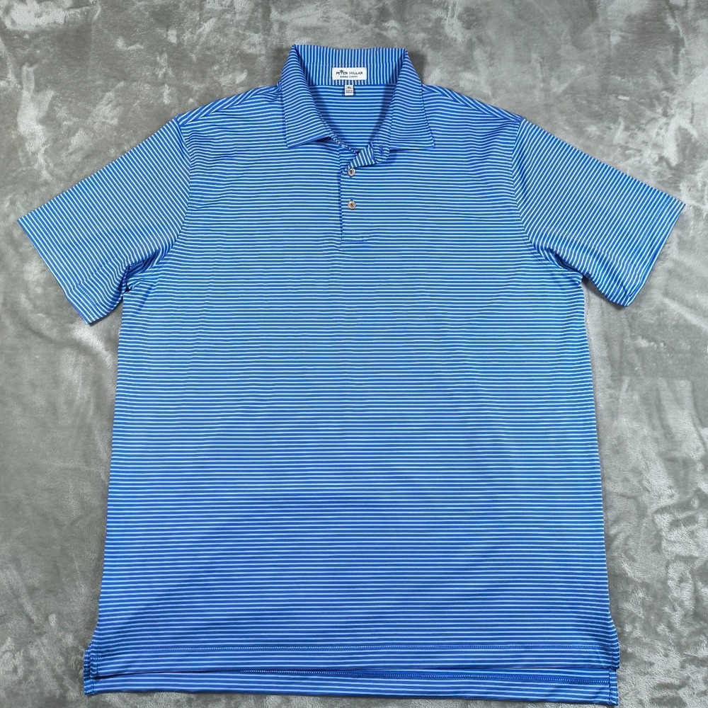 Peter Millar Polo Shirt Mens XL Striped Summer Comfort Golf Stretch Performance